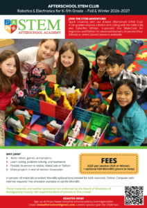 After School Activities 8 Stem Afterschool Flyer 2026